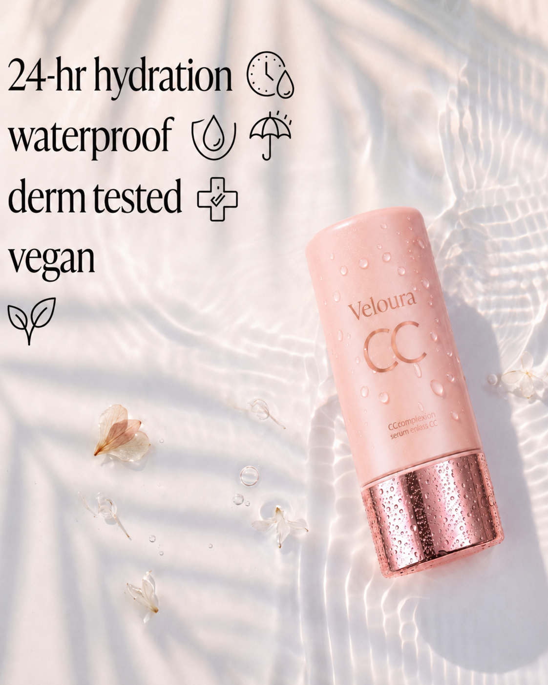 CC Color-Correcting Tinted Serum – Lightweight, Shade-Adaptive Coverage with 24H Hydration & 16H Waterproof Wear