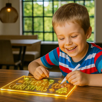 ✨Luminous Led Drawing Board🎨Includes 7 colour pens, bright display & reusable – Perfect for messages, reminders & creative fun 🖍️
