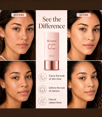 CC Color-Correcting Tinted Serum – Lightweight, Shade-Adaptive Coverage with 24H Hydration & 16H Waterproof Wear