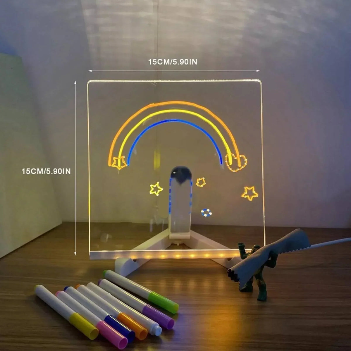 ✨Luminous Led Drawing Board🎨Includes 7 colour pens, bright display & reusable – Perfect for messages, reminders & creative fun 🖍️