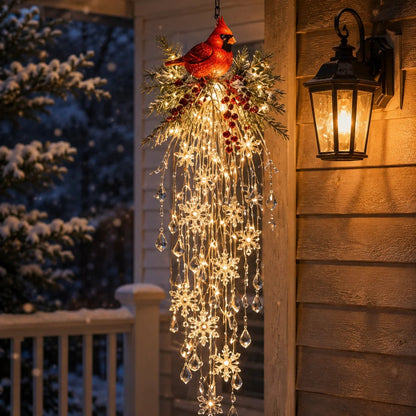 ✨ Crystal Cascade™ Christmas Hanging Porch Light – Overhead LED Crystal Waterfall 💎