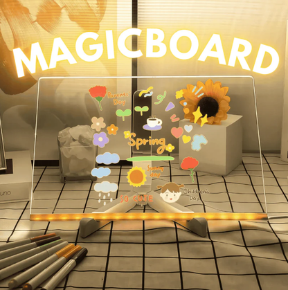 ✨Luminous Led Drawing Board🎨Includes 7 colour pens, bright display & reusable – Perfect for messages, reminders & creative fun 🖍️
