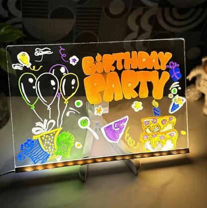✨Luminous Led Drawing Board🎨Includes 7 colour pens, bright display & reusable – Perfect for messages, reminders & creative fun 🖍️