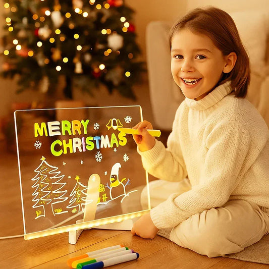 ✨Luminous Led Drawing Board🎨Includes 7 colour pens, bright display & reusable – Perfect for messages, reminders & creative fun 🖍️