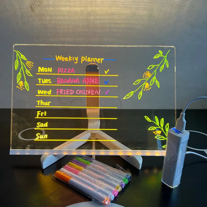 ✨Luminous Led Drawing Board🎨Includes 7 colour pens, bright display & reusable – Perfect for messages, reminders & creative fun 🖍️