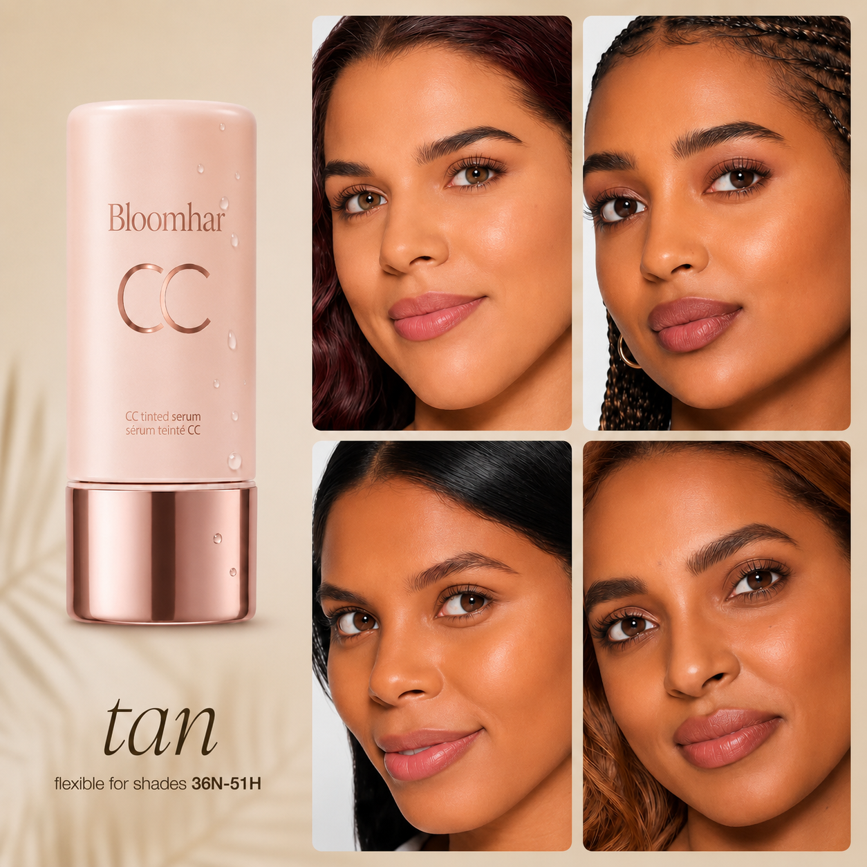 CC Color-Correcting Tinted Serum – Lightweight, Shade-Adaptive Coverage with 24H Hydration & 16H Waterproof Wear